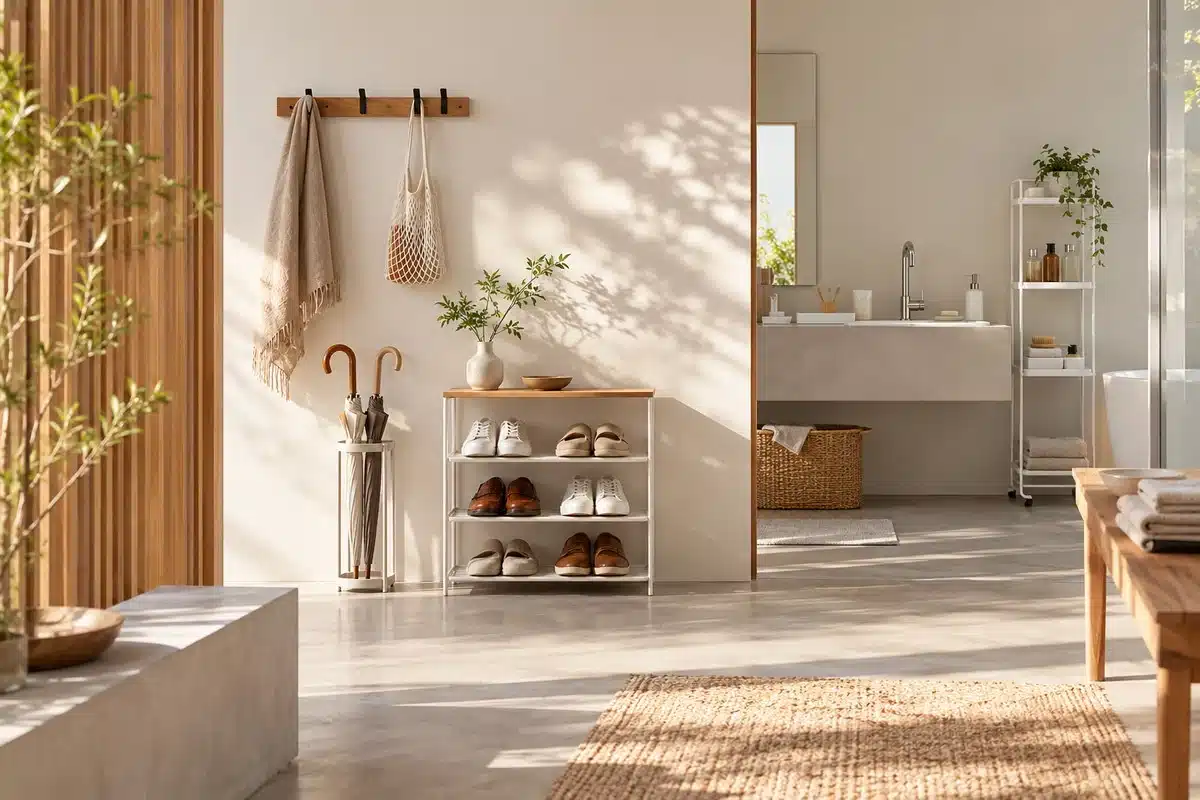 Vente privée Yamazaki, Rangement Yamazaki – Étagère de rangement en bois et métal